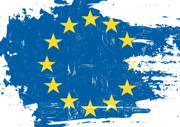 Unione europea graffiato Bandiera — Vettoriale Stock