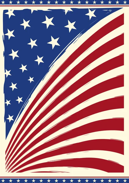 Bandera americana vintage — Vector de stock
