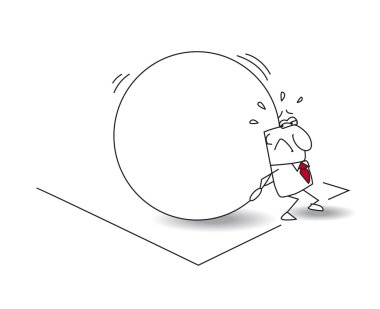 The businessman and the myth of sisyphus clipart