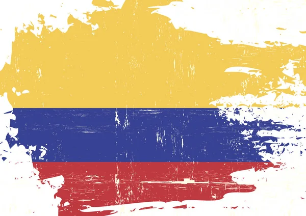Колумбийский Гранж Флаг Тебя — стоковый вектор