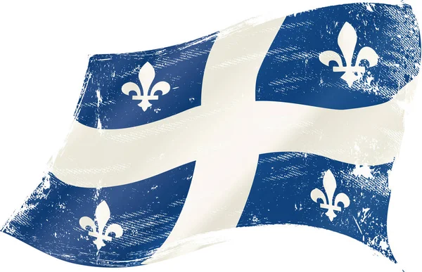 Quebec Grunge Ondeando Bandera Una Bandera Grunge Quebec Viento Para Ilustración de stock