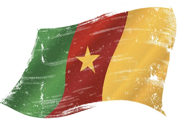 Cameroonian Grunge Waving Flag Grunge Flag Cameroon Wind You — Stock Vector