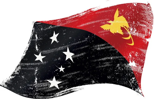 Eine Flagge Papua Neuguineas Wind Mit Einer Textur — Stockvektor