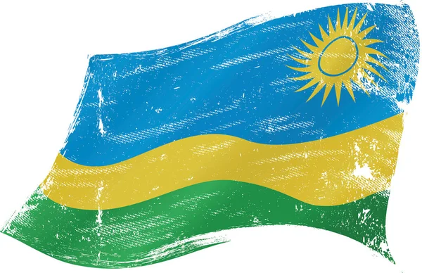 Rwandese Vlag Wind Met Een Textuur — Stockvector