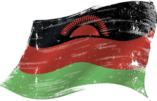Bandiera Malawiana Nel Vento Con Una Texture Vettoriali Stock Royalty Free