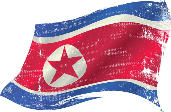 Flag North Korea Wind — ストックベクタ