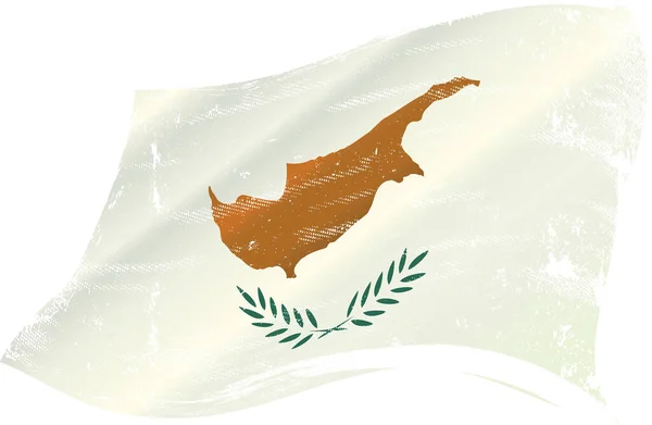Kyperská Vlajka Větru Texturou — Stockový vektor