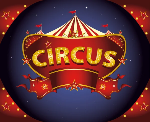 Red night circus sign — Stock Vector