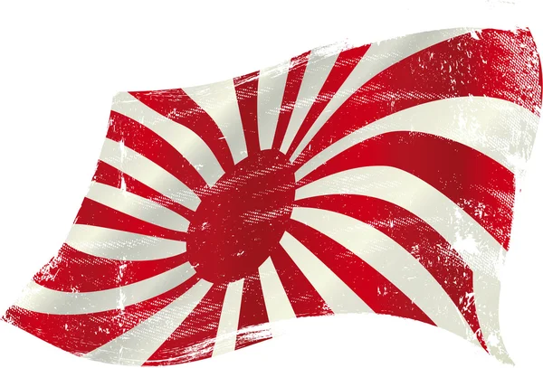 Ondeando la bandera grunge de Japón — Vector de stock