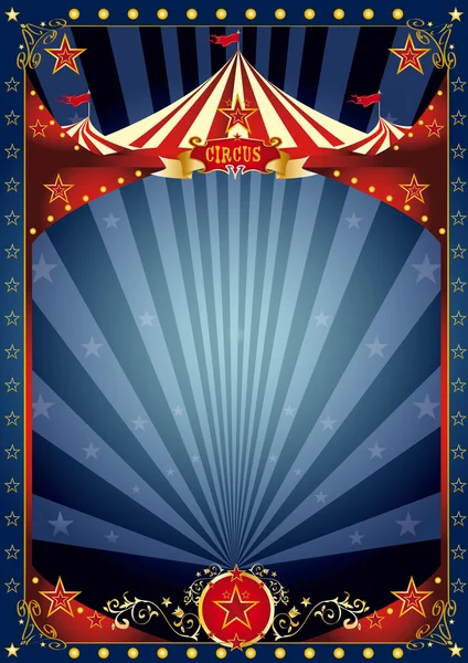 Affiche de cirque nocturne amusante — Image vectorielle