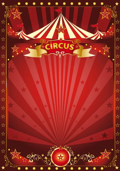 Divertido cartaz de circo vermelho —  Vetores de Stock