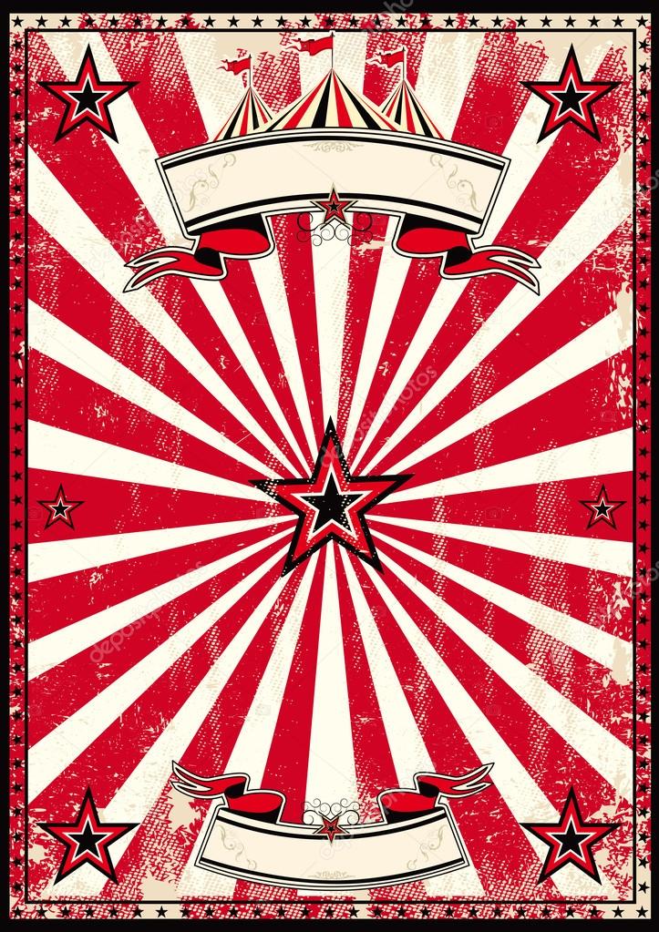 Red circus retro poster