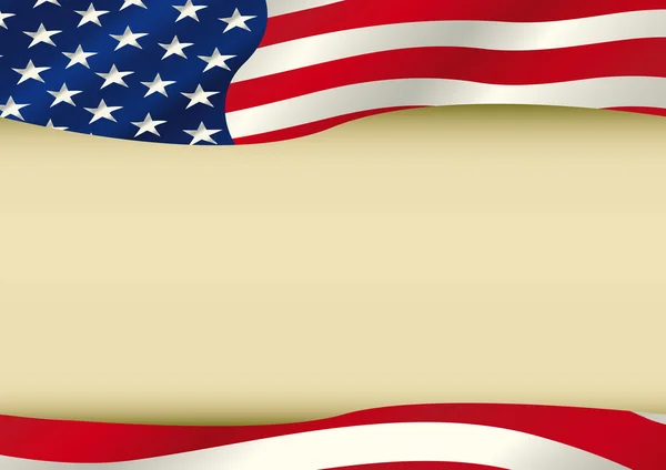 Bandera americana ondeando — Vector de stock