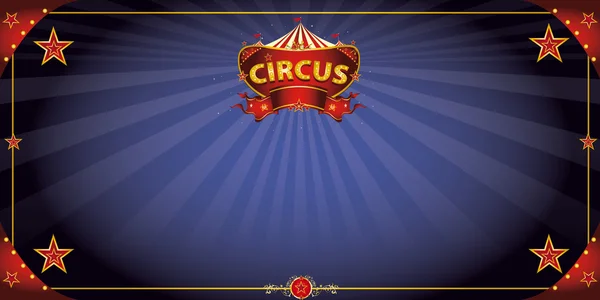 Fantastische avond circus wenskaart — Stockvector