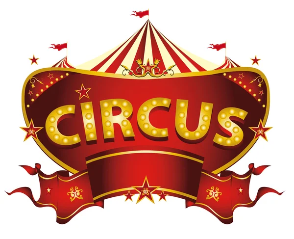 Piros cirkusz jele — Stock Vector