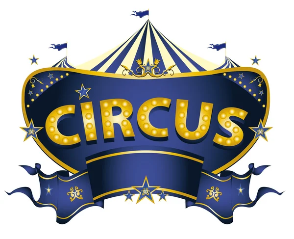 Modrý cirkus znamení — Stockový vektor