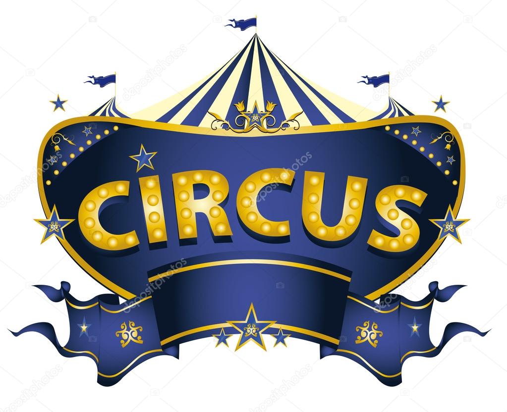 Blue circus sign