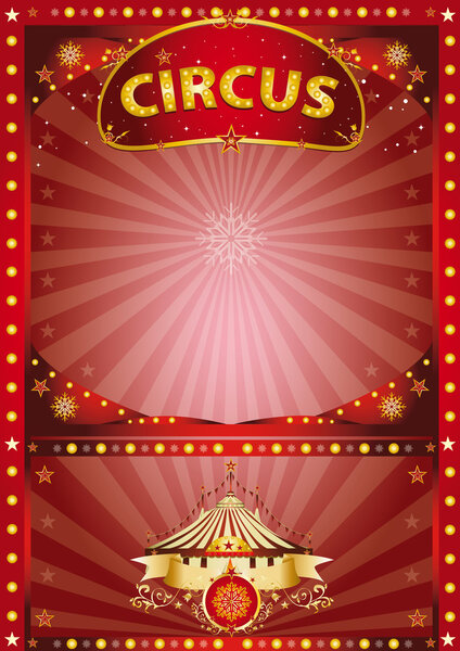 Greeting xmas circus poster