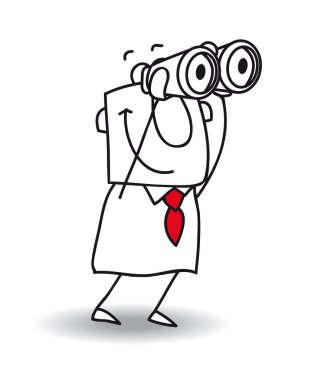 Businessman with binoculars clipart