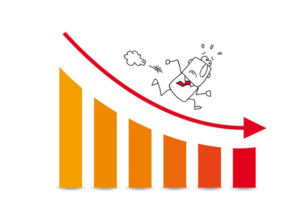 Aşağı Pazar büyür — Stok Vektör