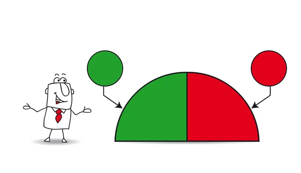 Cirkeldiagram med en affärsman — Stock vektor