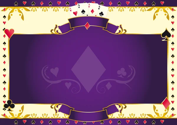 Juego de póquer as de diamantes fondo horizontal — Vector de stock