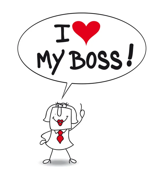 I love my boss — Stock Vector