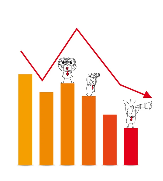 A queda do mercado bolsista —  Vetores de Stock