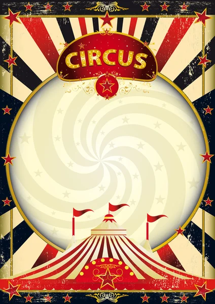 Большой цирковой постер с солнечными лучами — стоковый вектор