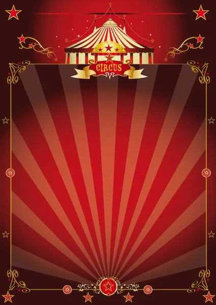 Волшебный красный фантастический цирковой плакат — стоковый вектор
