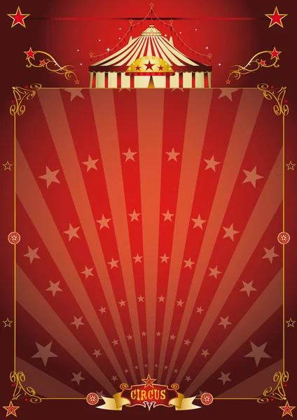 Cartel de circo estrella roja mágica — Vector de stock