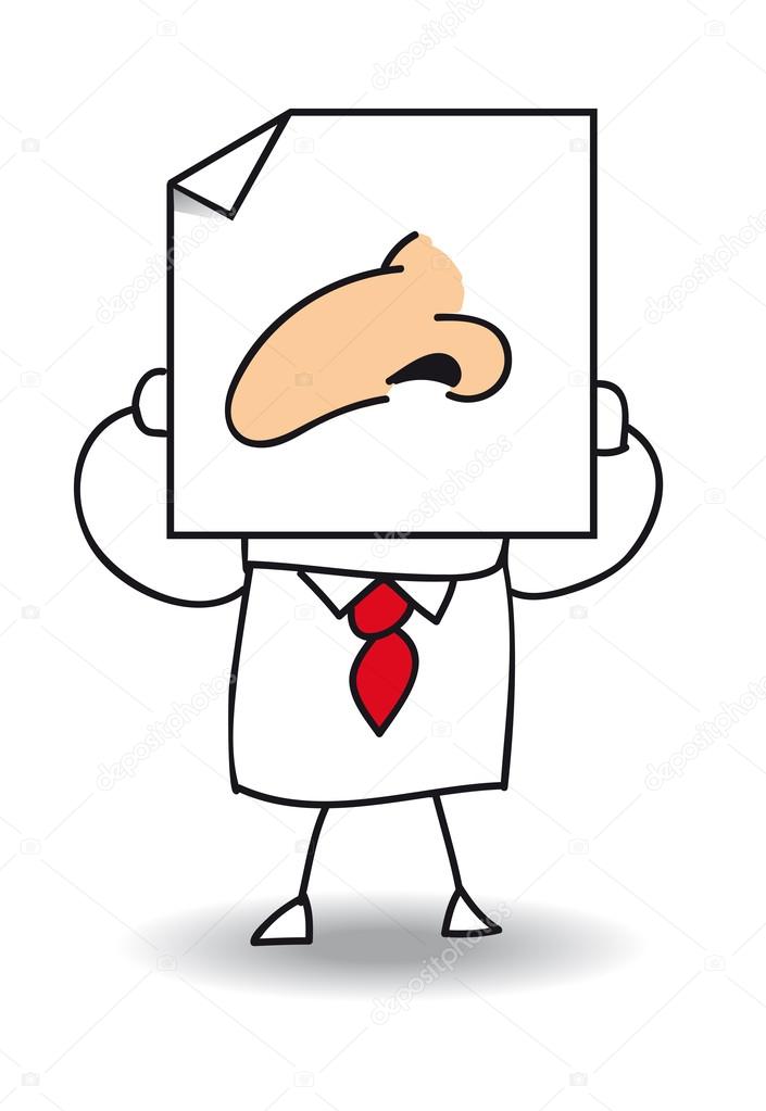 Businessman holds The nose