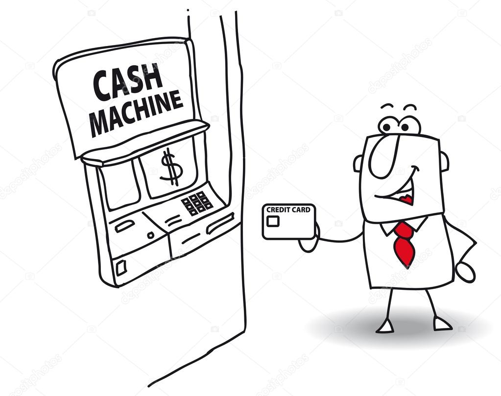 Businessman and cash machine