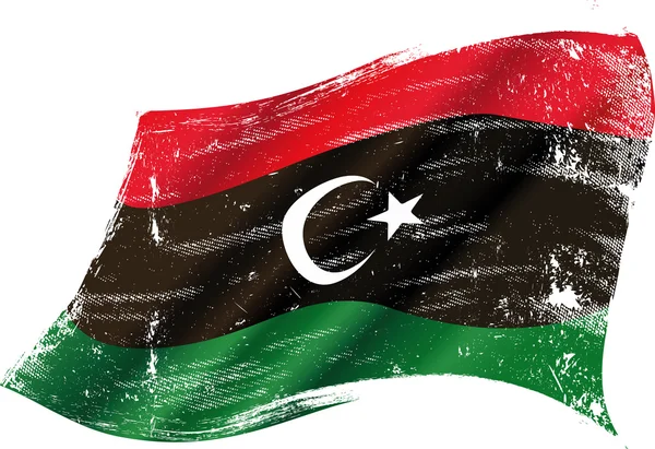 Drapeau grunge libyen — Image vectorielle