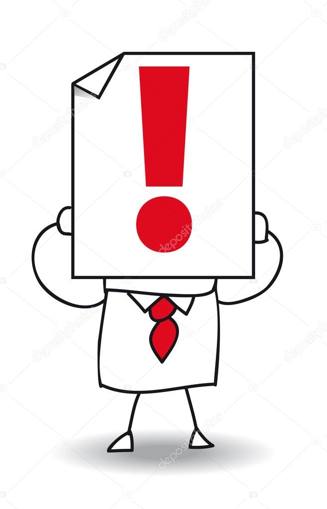 Businessman with exclamation mark