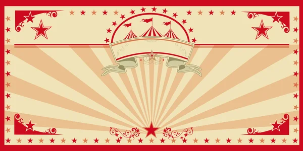 Circus kaart rood vintage — Stockvector