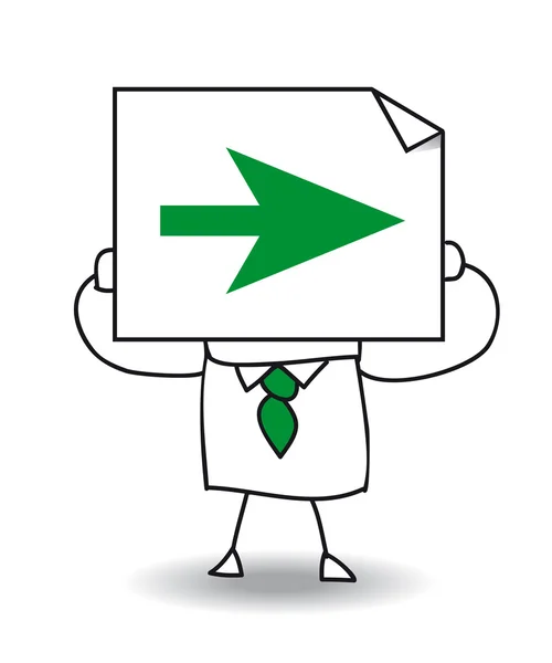 Podnikatel má zelenou šipku — Stockový vektor