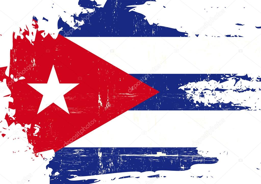 Scratched Cuban Flag