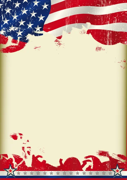 American poster waving flag background — Stockový vektor