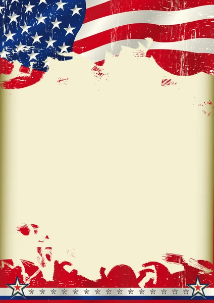 Poster americano sventolando bandiera sfondo — Vettoriale Stock