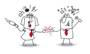Fight between business people clipart
