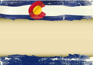 Colorado horizontal scratched flag clipart