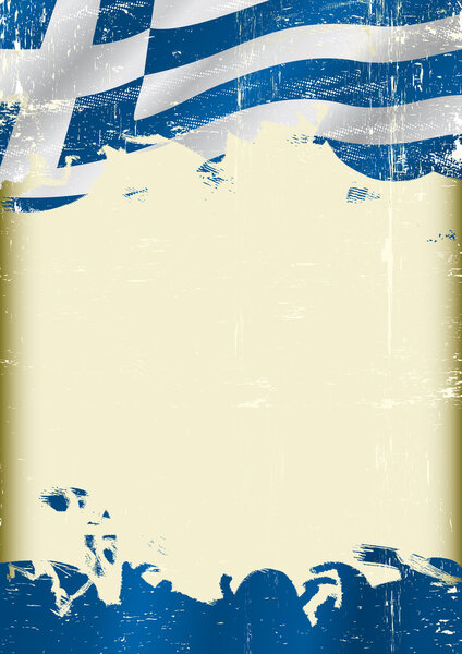 Grunge Greek flag poster