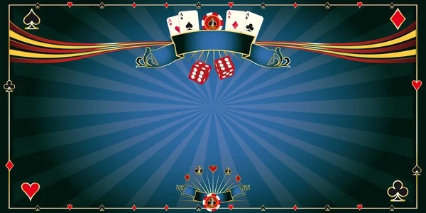 Greeting card blue Casino — Stock Vector