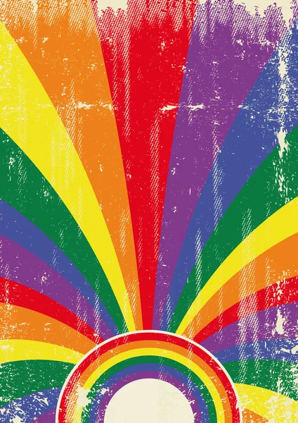 Gay retro rayos de sol cartel — Vector de stock