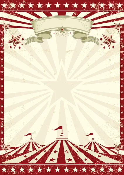 Circus grunge rode poster — Stockvector