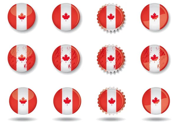 Canadian buttons set — ストックベクタ