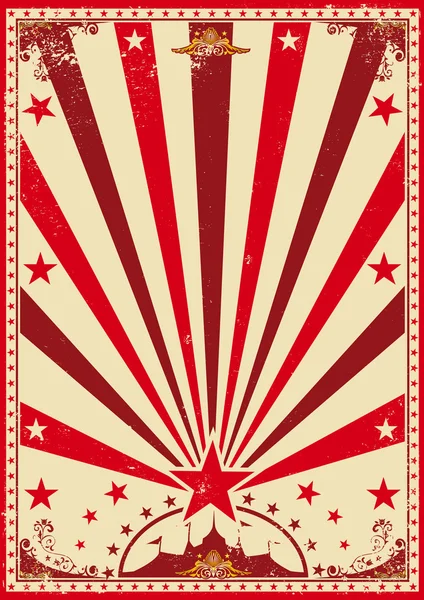 Circus vintage rode poster — Stockvector