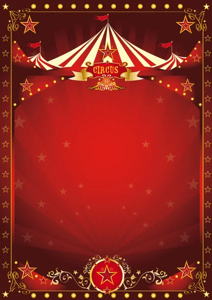 Divertente poster circo rosso — Vettoriale Stock