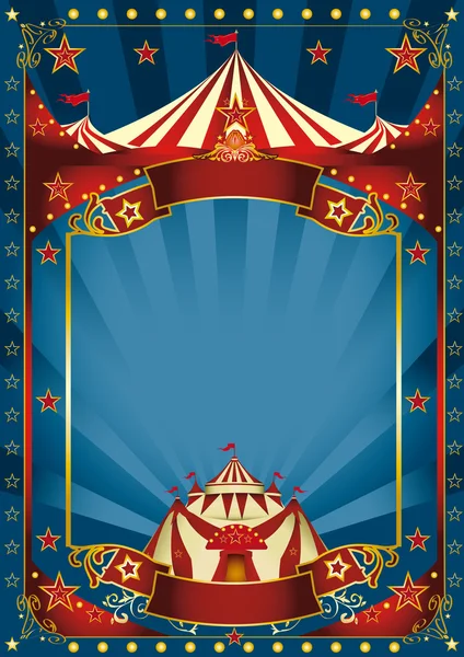 Cartel de circo mágico azul — Archivo Imágenes Vectoriales